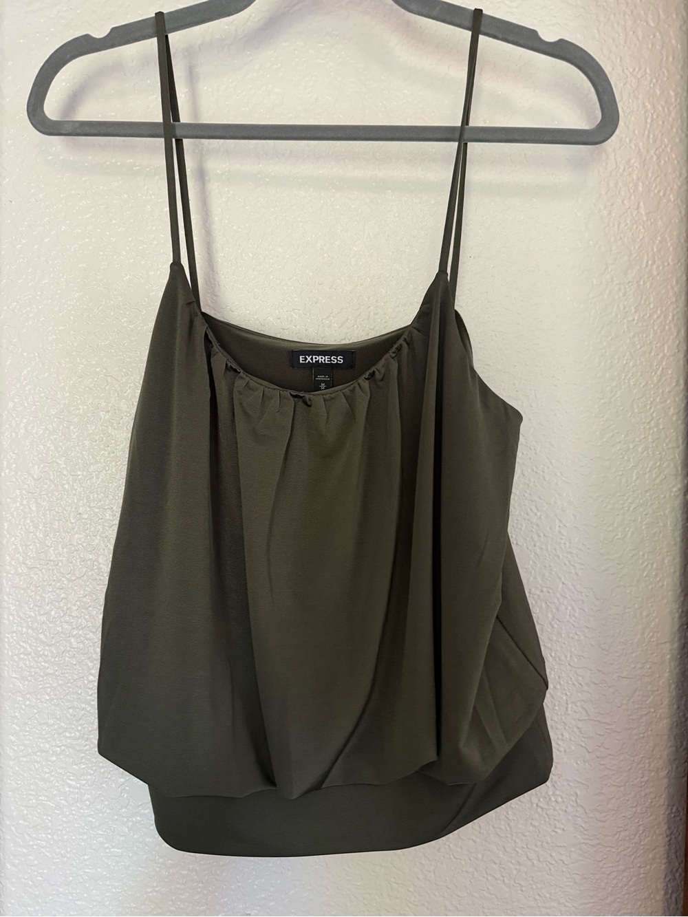 Express Olive Spaghetti-Strap Cami